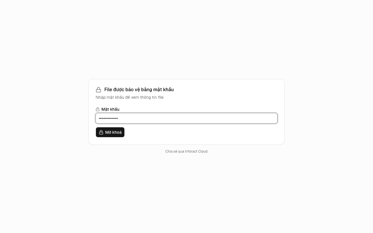 Nhập mật khẩu link chia sẻ